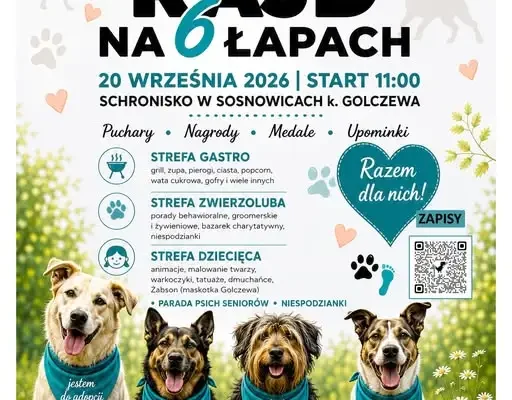 X Sosnowicki Rajd na 6 Łapach: Jubileuszowy spacer dla psów w Sosnowicach