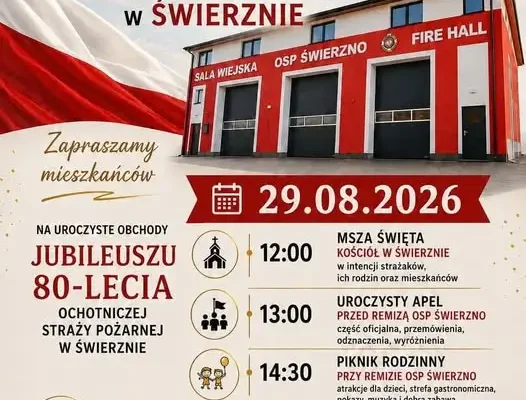 80-lecie OSP Świerzno: Jubileuszowy apel, piknik rodzinny i zabawa taneczna