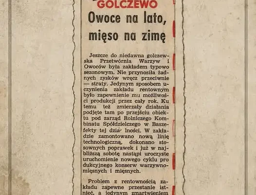 Wspomnienia z Golczewa: praca w przetwórni owocowo-mięsnej w latach 80.