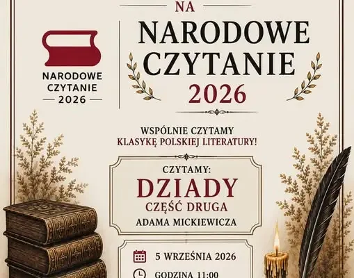 Narodowe Czytanie 2026 w Golczewie: Wspólne czytanie „Dziadów” już 5 września