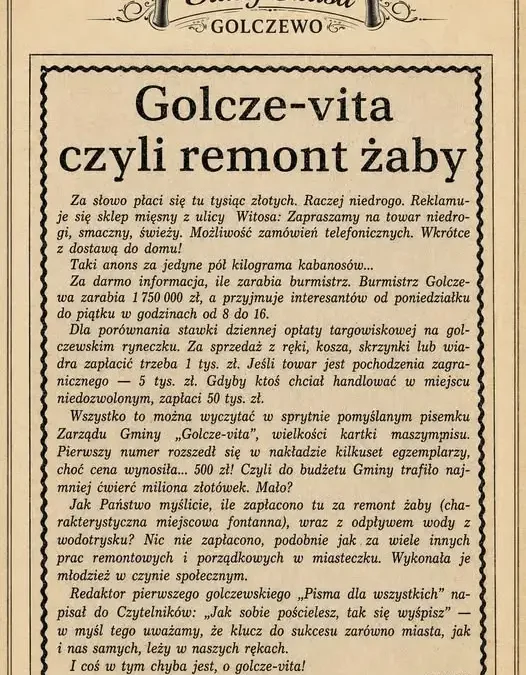 Odkrywamy historię Golczewa: unikalny wycinek prasowy z 1990 roku