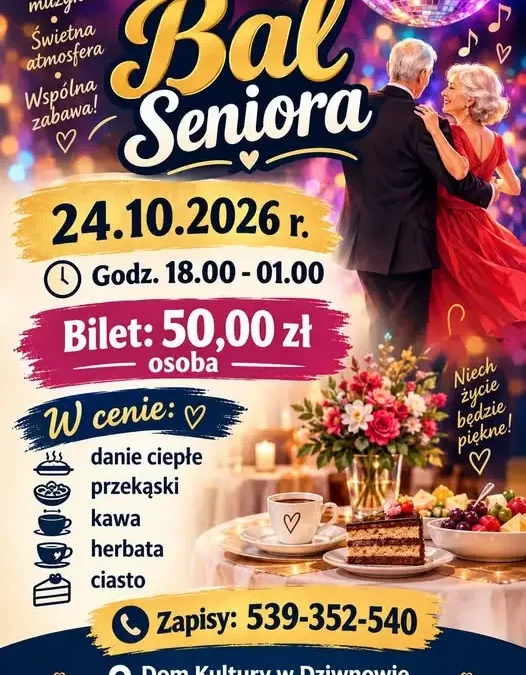 Bal Seniora w Dziwnowie – zapisy trwają, wydarzenie już 24 października