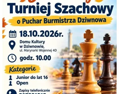 Jesienny Turniej Szachowy w Dziwnowie – zapisy trwają