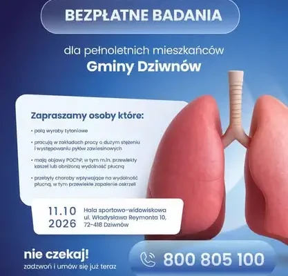 Bezpłatne badania spirometryczne w Dziwnowie – 11 października 2026