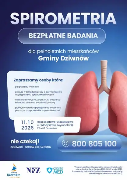 Bezpłatne badania spirometryczne w Dziwnowie – 11 października 2026