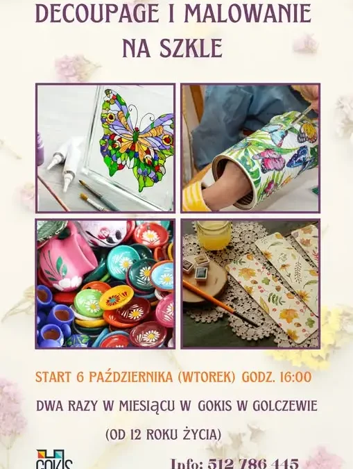 Warsztaty decoupage i malowania na szkle w GOKiS Golczewo – start już dziś