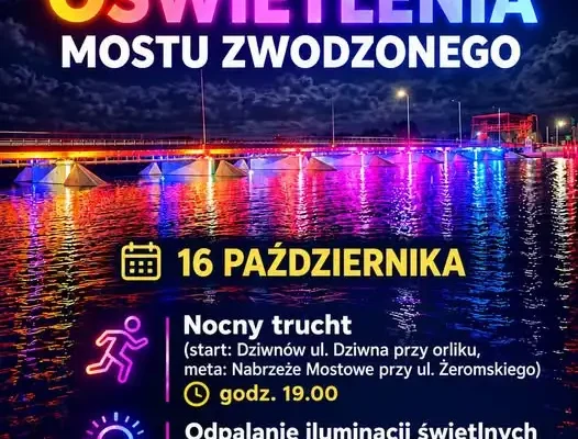 Dziwnów: Most zwodzony rozbłyśnie iluminacją – już 16 października