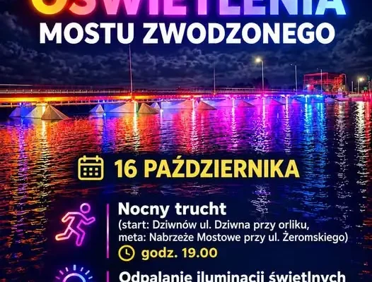 Dziwnów rozbłyśnie tysiącem kolorów – iluminacja mostu zwodzonego już 16 października