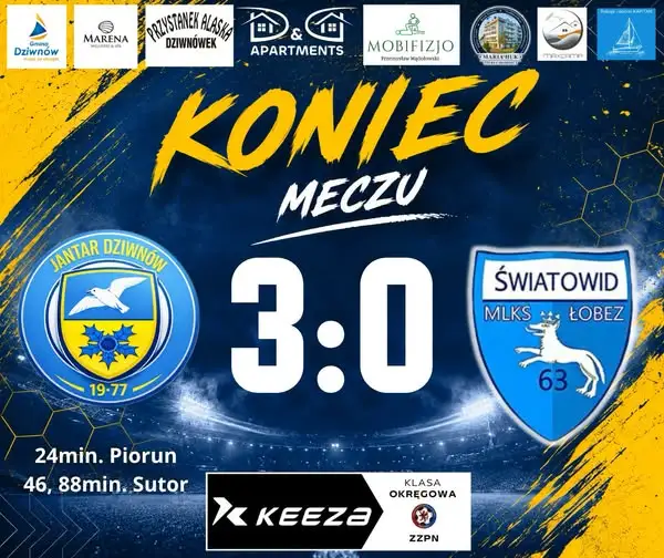 Jantar Dziwnów wreszcie wygrywa! 3:0 ze Światowidem 63 Łobez